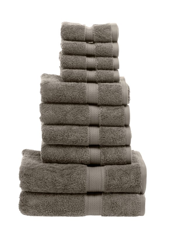 Solid Egyptian Cotton 10-Piece Bath Towel Set - Image 17