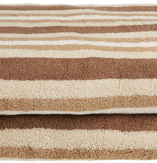Striped Combed Cotton 2-Piece Bath Towel Set - Image 2