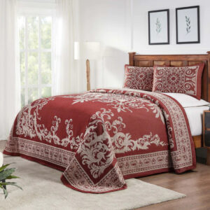 berry red bedspread
