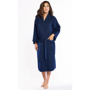 navy blue bathrobe